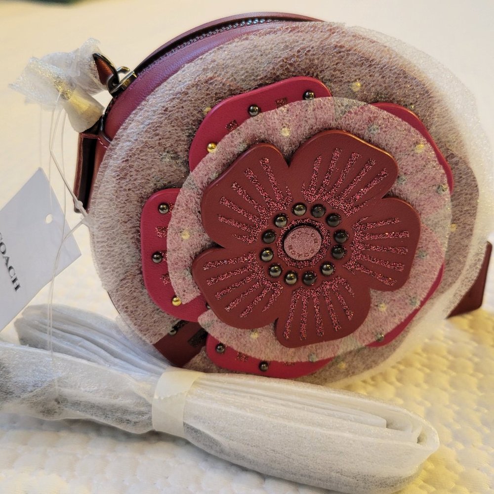 Coach Tea Rose Crossbody, Cherry.